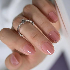 Faux ongles press on CurvLife couleur nude pêche rose, vue avant