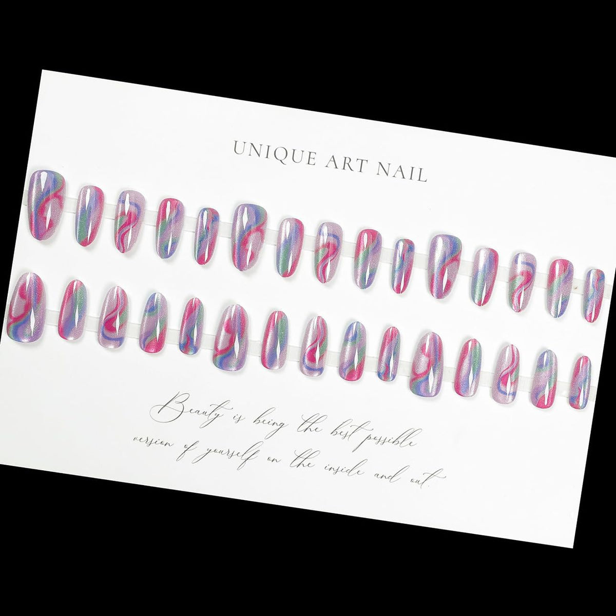 Faux ongles press-on LPOODDNU en forme d'amande avec autocollants de colle