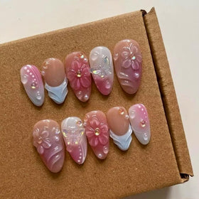 Faux ongles press-on MAGLFELL taille S avec design français