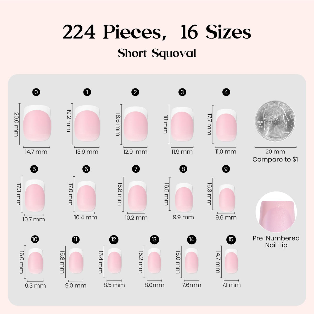 Faux ongles pressés Beetles en rose avec Top Coat Builder