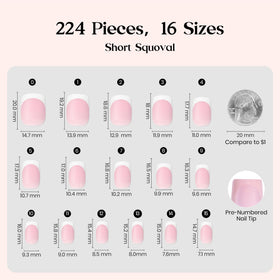 Faux ongles pressés Beetles en rose avec Top Coat Builder