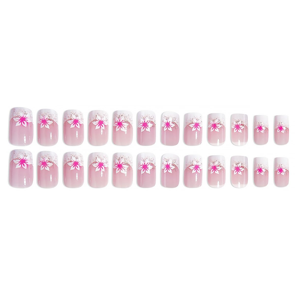 Faux ongles pressés carrés dans un cadre lumineux