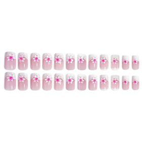 Faux ongles pressés carrés dans un cadre lumineux