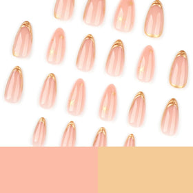 Faux ongles pressés FJSMTOPl appliqués sur des mains féminines