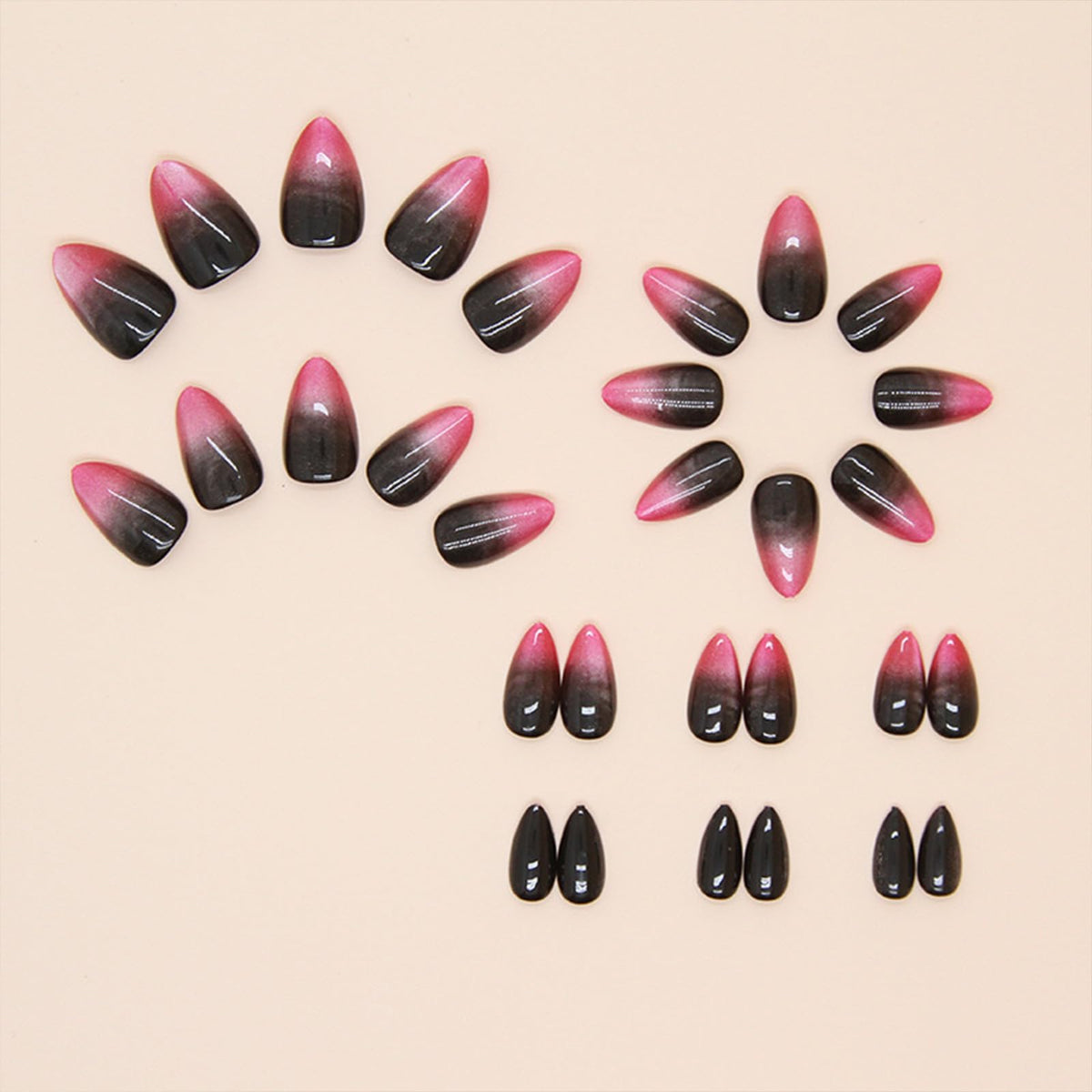 Faux ongles pressés FJSMTOPl avec lime à ongles et bâtonnet en bois