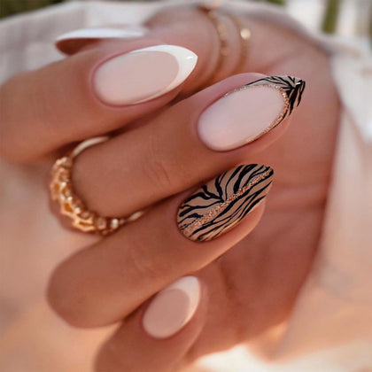Faux ongles pressés FJSMTOPl design zebra avant