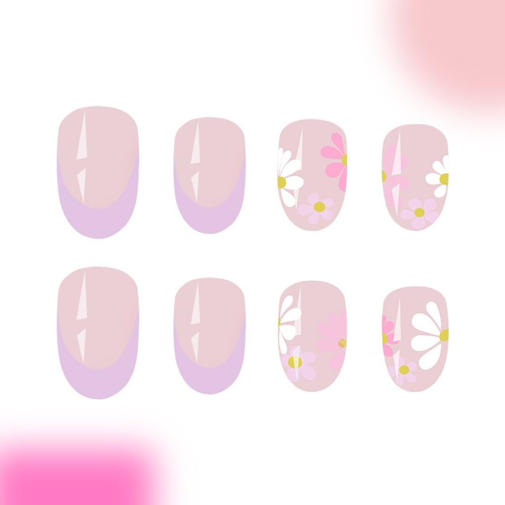 Faux ongles pressés fleuris CTTHNBD avec accessoires inclus