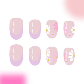 Faux ongles pressés fleuris CTTHNBD avec accessoires inclus