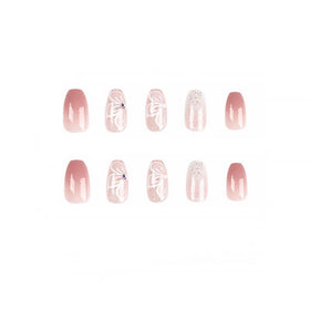 Faux ongles pressés roses ombre en différentes tailles