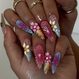 Faux Ongles SEENEEY Ombre Fleur avant avec design élégant