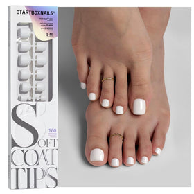 Faux ongles souples BTARTBOXNAILS en blanc, taille S-M, vue de face