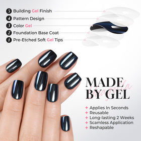 Faux ongles UNA GELLA avec effet chrome, mise en scène