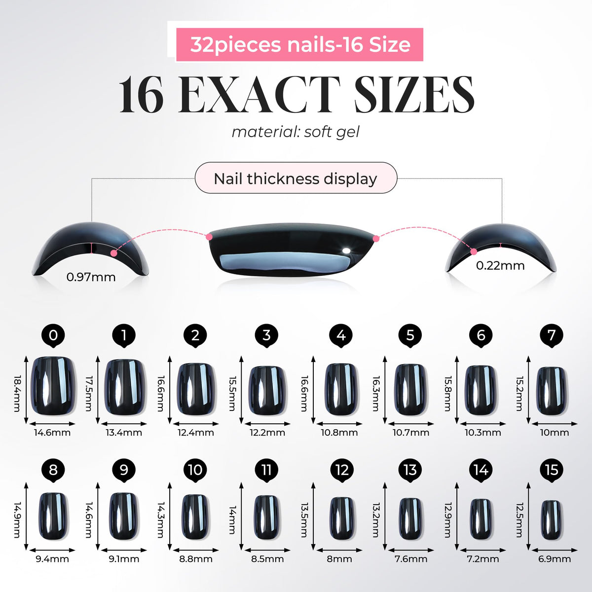 Faux ongles UNA GELLA, kit complet avec colle