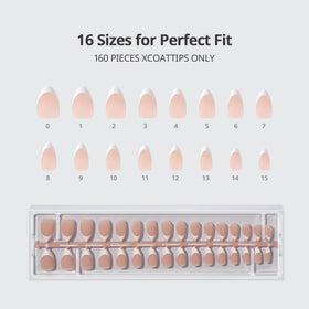 Faux ongles XCOATTIPS préparés pour une manucure française
