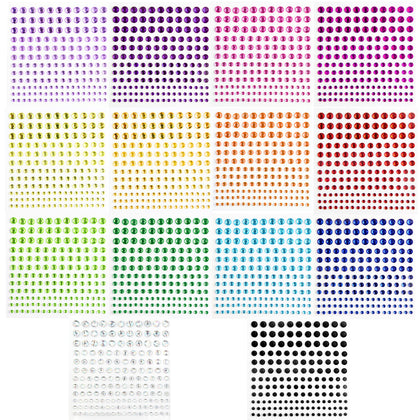 FEMBW autocollants de gemmes 2310 PCS, feuilles colorées
