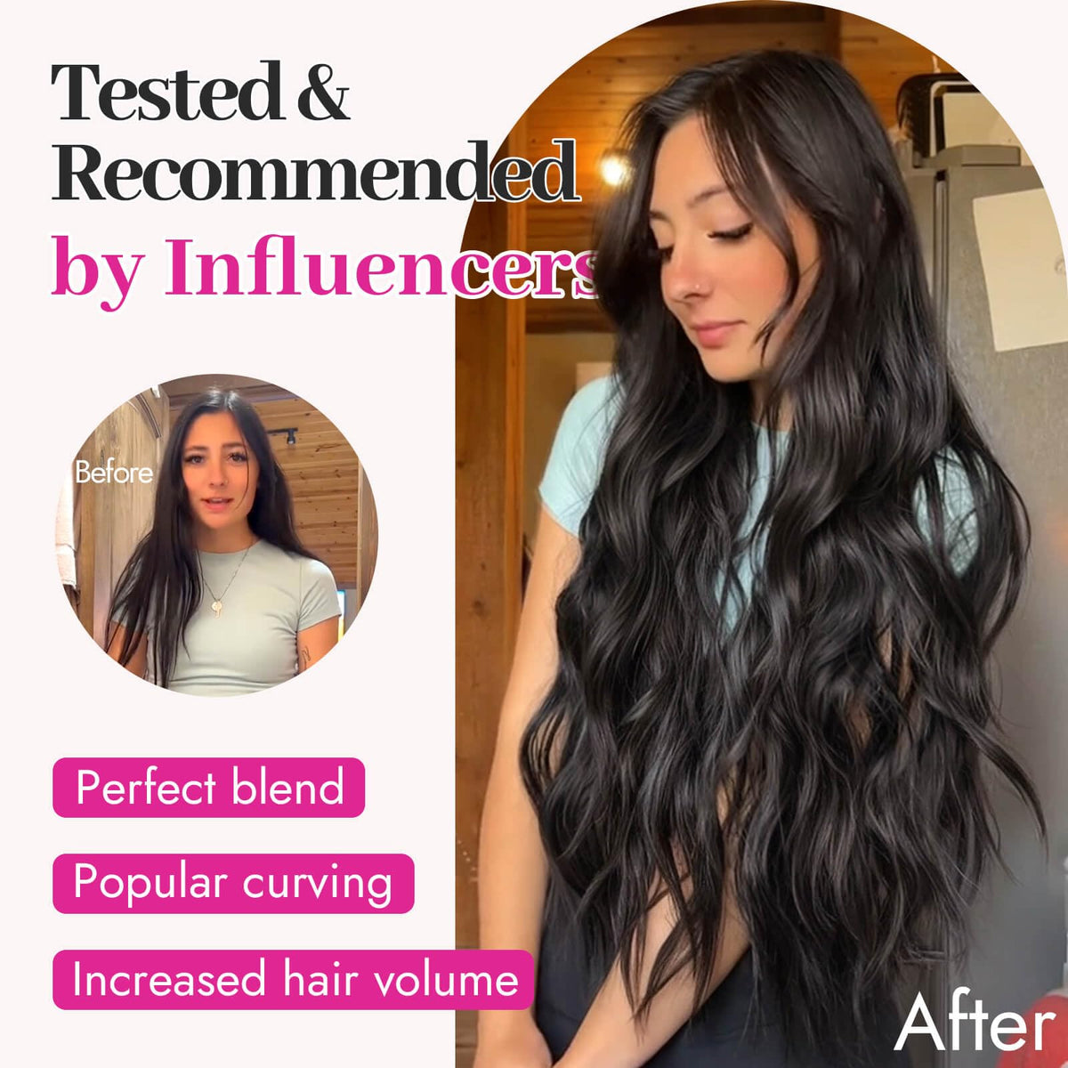 Femme appliquant des extensions KooKaStyle avec facilité