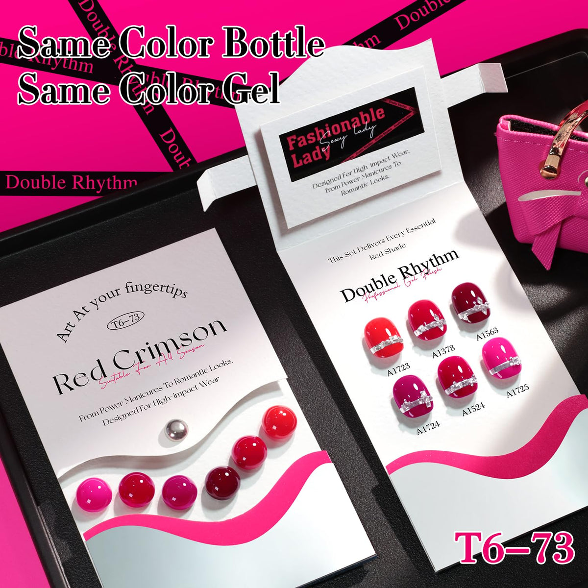 Femme appliquant du vernis gel Double Rhythm à la maison