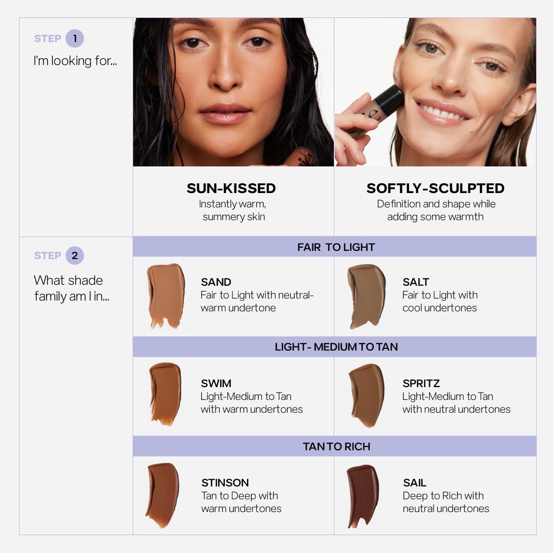 Femme appliquant le bronzant Saie Dew Bronze en extérieur
