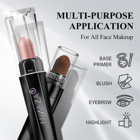 Femme appliquant le crayon à ombre LUXAZA PRO en extérieur
