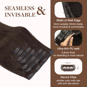 Femme appliquant les extensions de cheveux GOO GOO