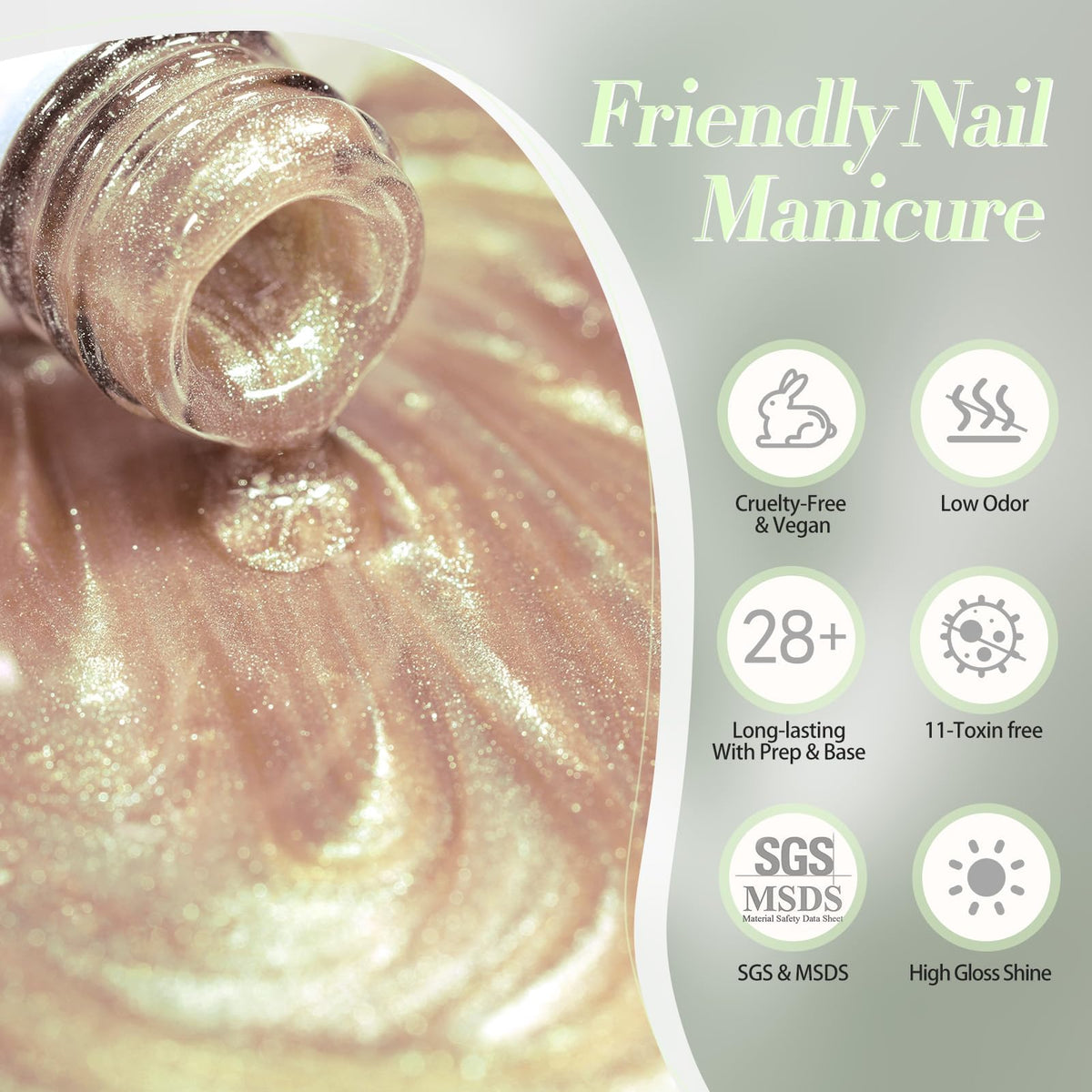 Femme montrant ses ongles avec vernis gel Born Pretty