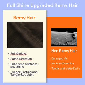 Femme portant des extensions cheveux brunes Full Shine
