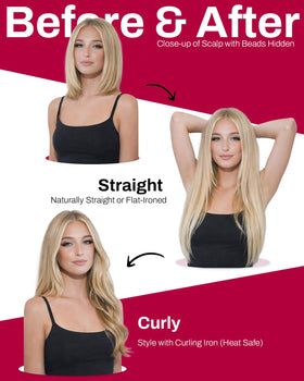 Femme portant des extensions de cheveux Moresoo lors d'un événement