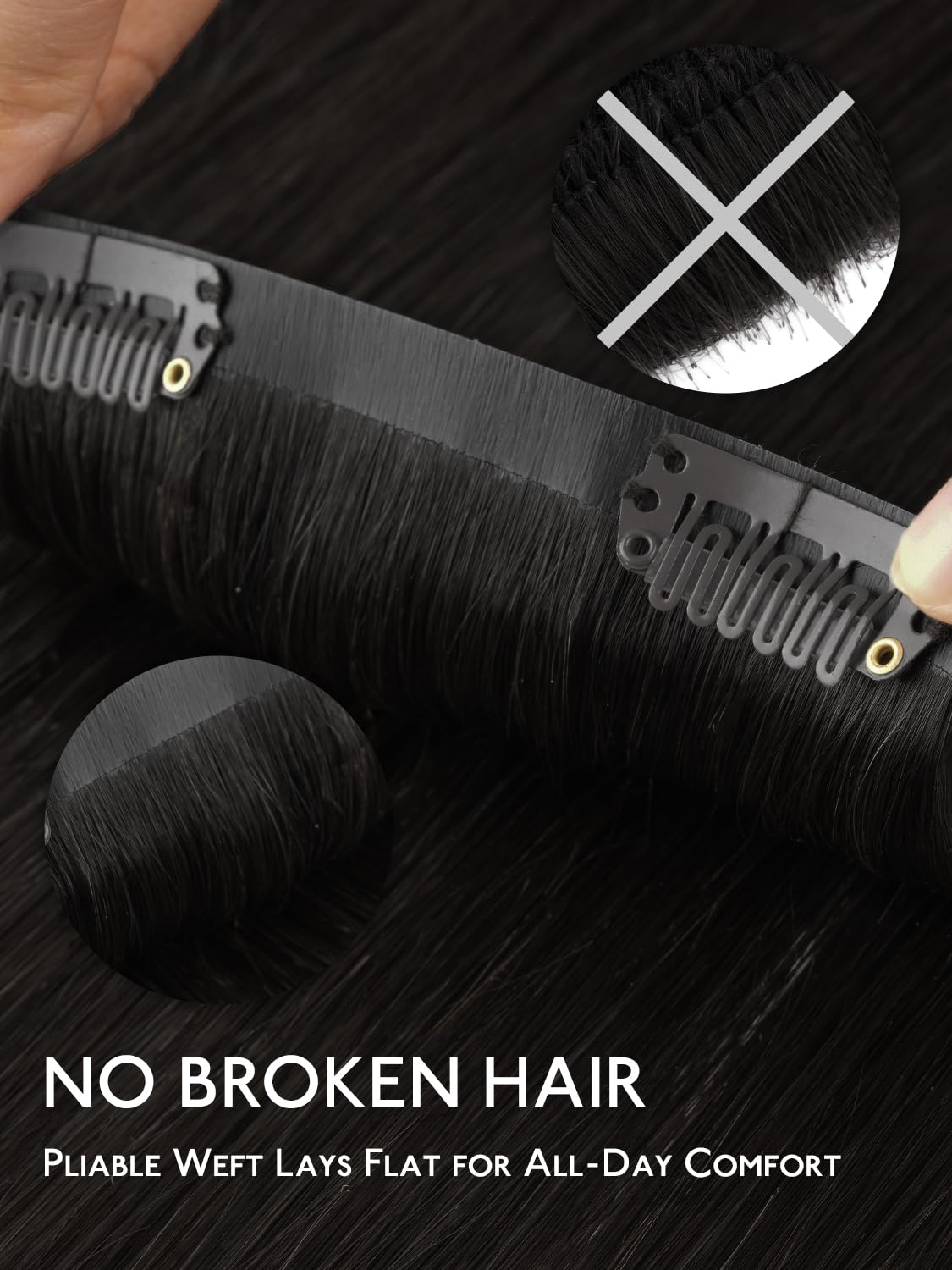 Femme portant les extensions capillaires Wennalife dans une coiffure élégante