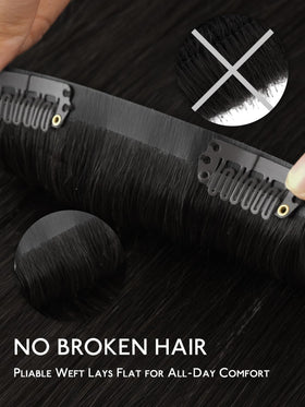 Femme portant les extensions capillaires Wennalife dans une coiffure élégante