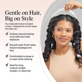 Femme utilisant le set de curls Kitsch pendant la nuit