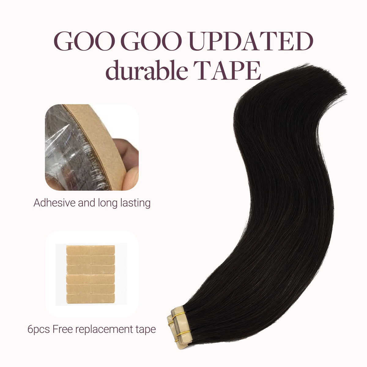 Femme utilisant les extensions de cheveux GOO GOO dans un style bouclé