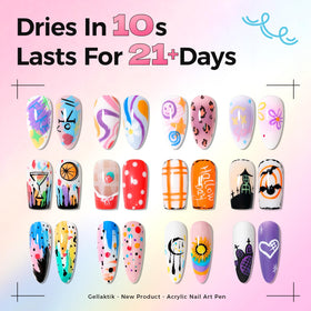 Femme utilisant les stylos de nail art GELLAKTIK