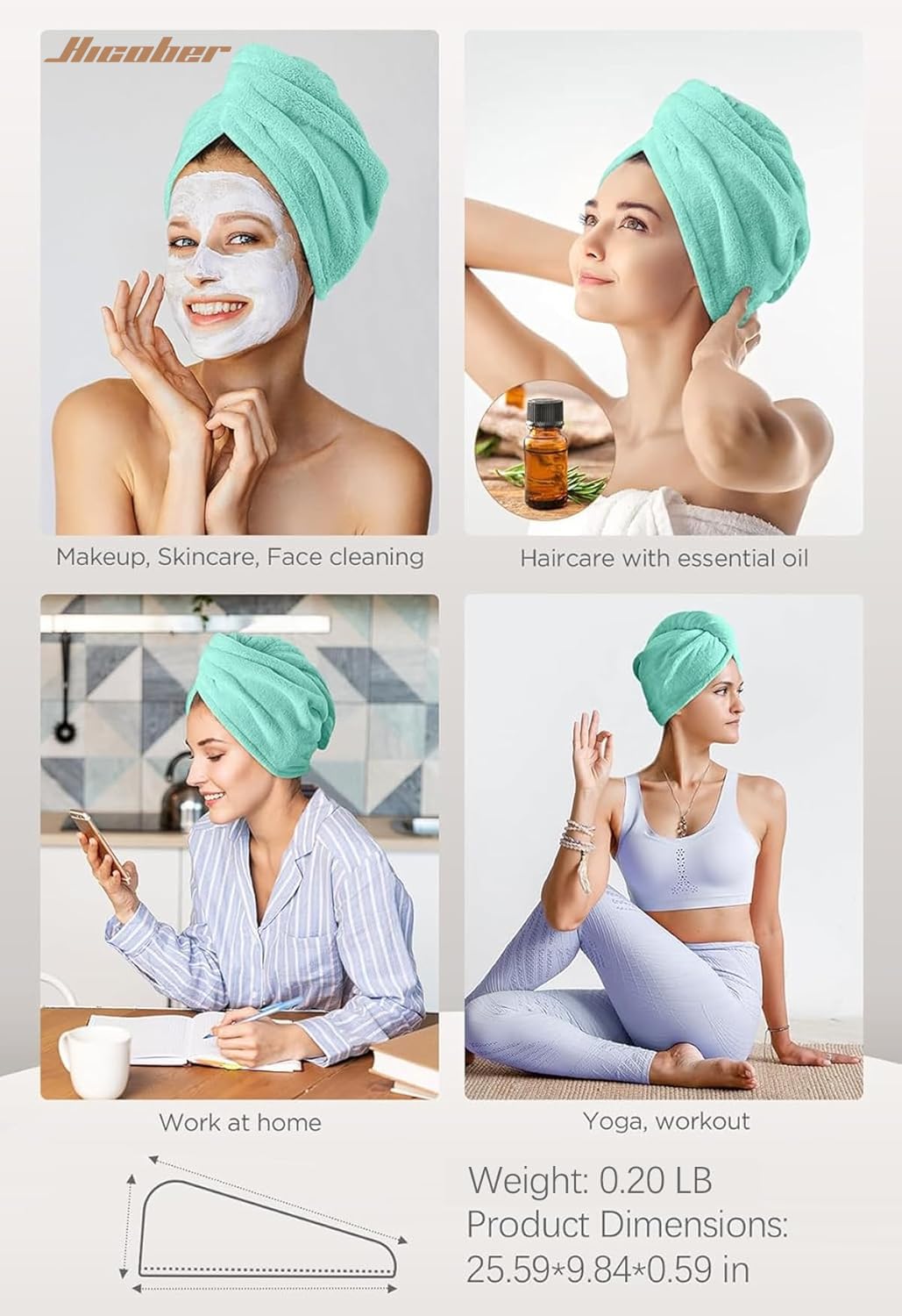 Femme utilisant une serviette Hicober après la douche