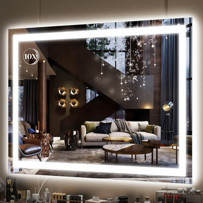 FENNIO miroir de maquillage 38"x28" vue avant avec éclairage LED
