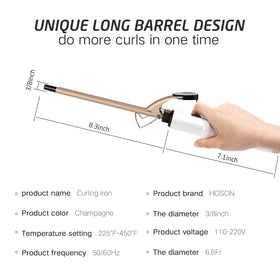 Fer à boucler Hoson 9mm sur fond de beauté