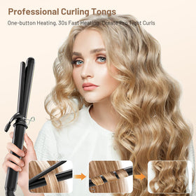 Fer à boucler SimerSure en usage sur cheveux longs