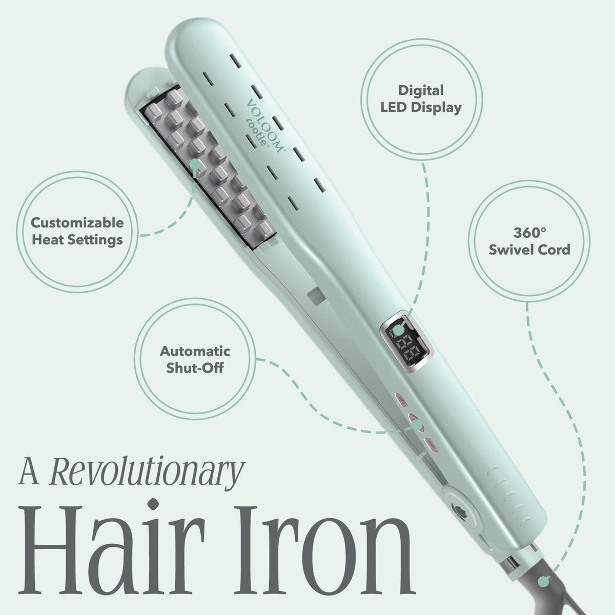 Fer à cheveux VOLOOM Rootie 3/4" avec réglage de température
