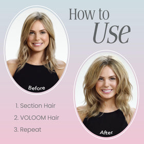 Fer à cheveux volumisant VOLOOM Petite en utilisation sur des cheveux moyens