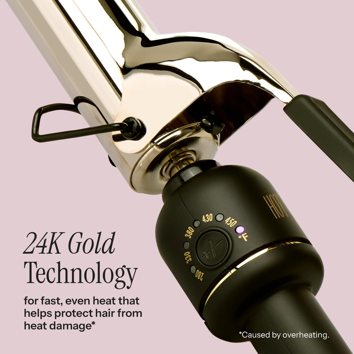 Fer à friser 24K Gold HOT TOOLS avec réglages de chaleur numériques
