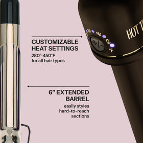 Fer à friser 24K Gold HOT TOOLS en action sur cheveux longs
