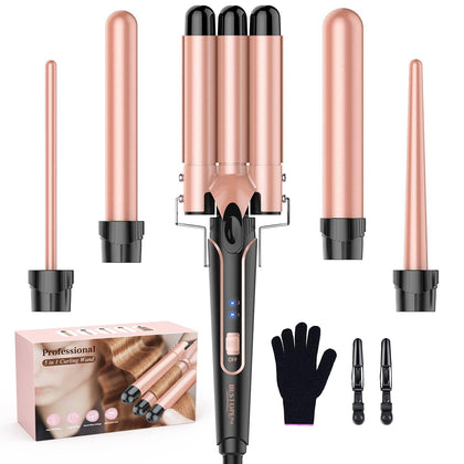 Fer à friser BESTOPE PRO 5 en 1 vue de face avec barils interchangeables