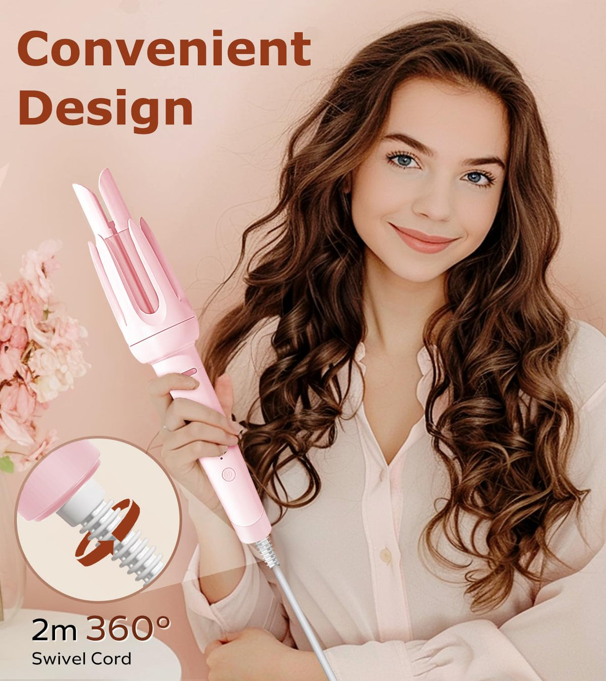 Fer à friser BILITOK en utilisation avec des cheveux bouclés