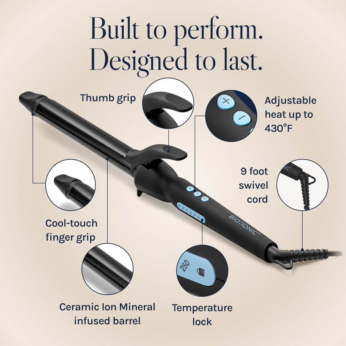 Fer à friser BIO IONIC Long Barrel 1" avec technologie NanoIonic