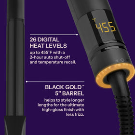 Fer à friser HOT TOOLS Black Gold en utilisation