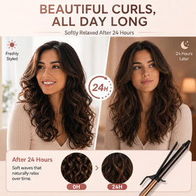 Fer à friser MESCOMB en utilisation sur cheveux longs