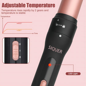 Fer à friser SIQUER 3 en 1 en utilisation sur cheveux