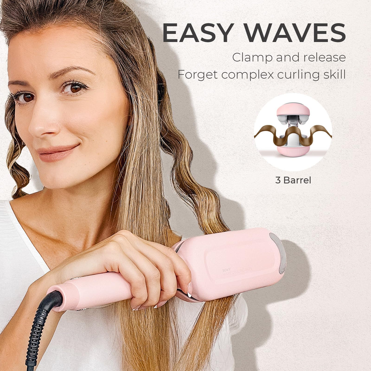 Fer à friser TYMO ROVY 1,25 pouce avec câble d'alimentation