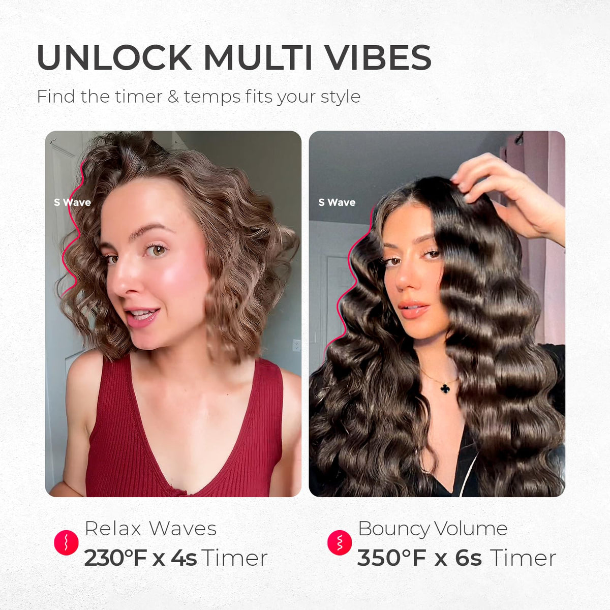 Fer à friser TYMO ROVY 1,25 pouce en utilisation sur cheveux