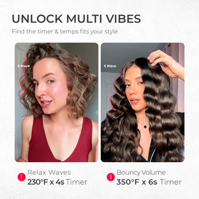 Fer à friser TYMO ROVY 1,25 pouce en utilisation sur cheveux