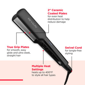 Fer à lisser REVLON en utilisation sur cheveux